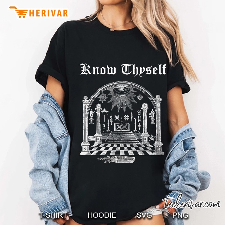Know Thyself Masonic Lodge Symbol Freemason Master Mason Tee Ladies Tee