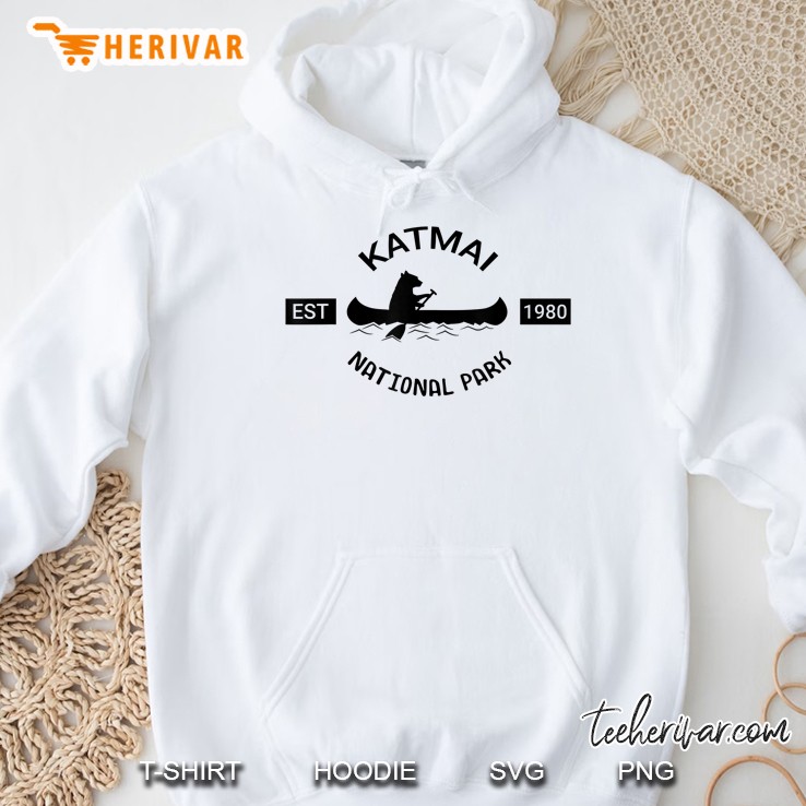 Alaska Katmai National Park Bear Canoe Silhouette Hoodie