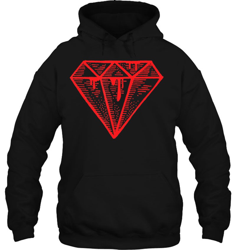red dripping diamond hoodie