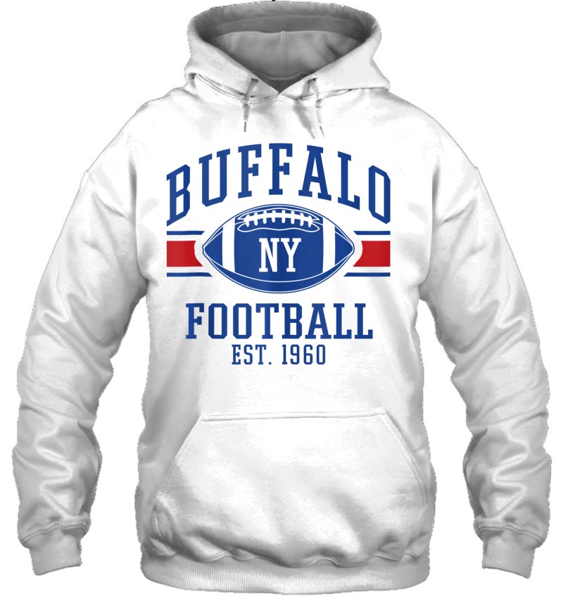 Vintage New York Sports Gift Pullover Hoodie Buffalo Football 
