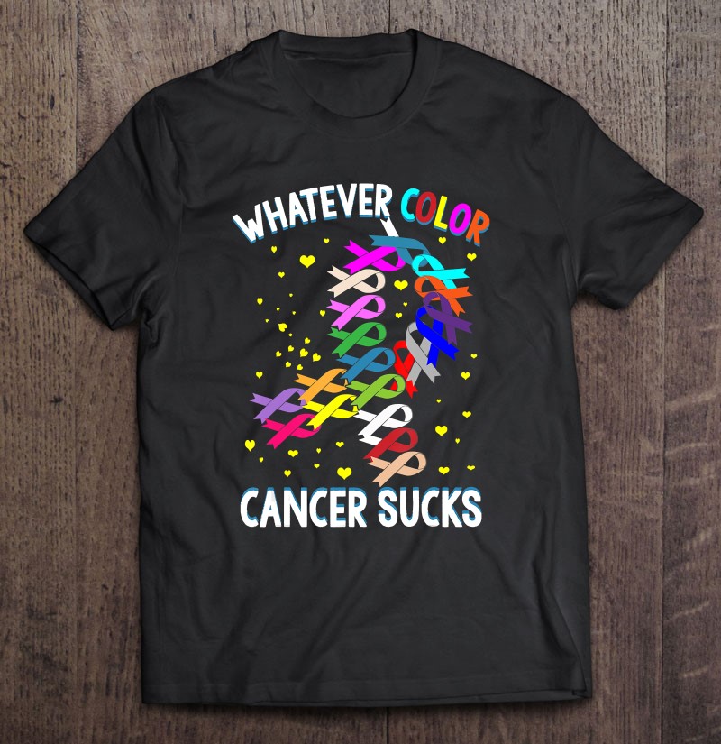 Cancer Sucks in Every Color Cancer Awareness Shirt Ribbon Shirt