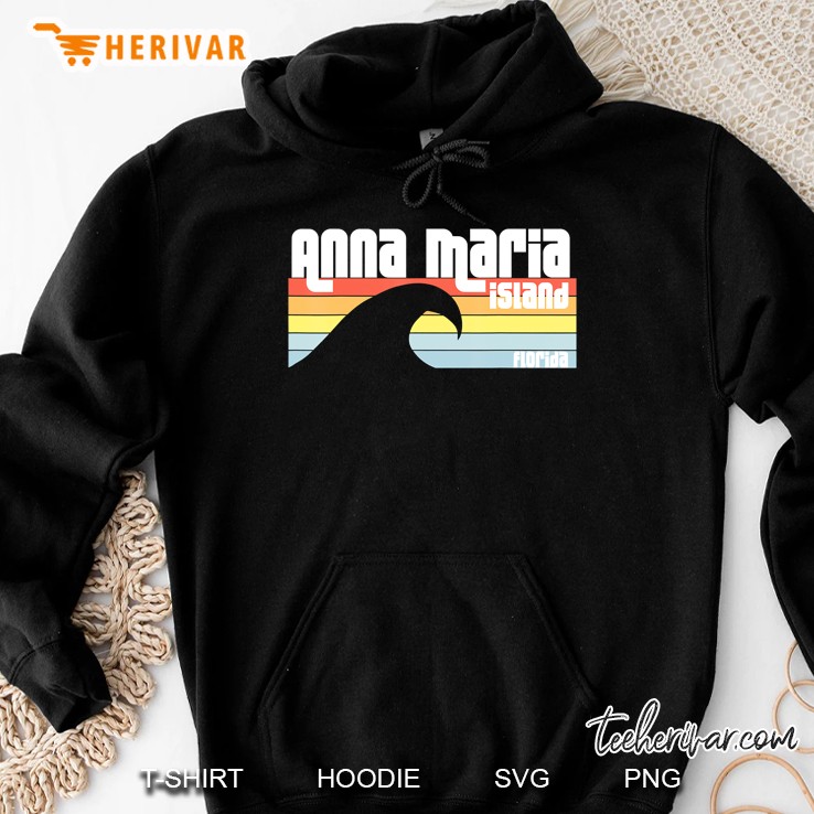 I Love Anna Maria Island Florida Fl Atlantic Ocean Wave Hoodie