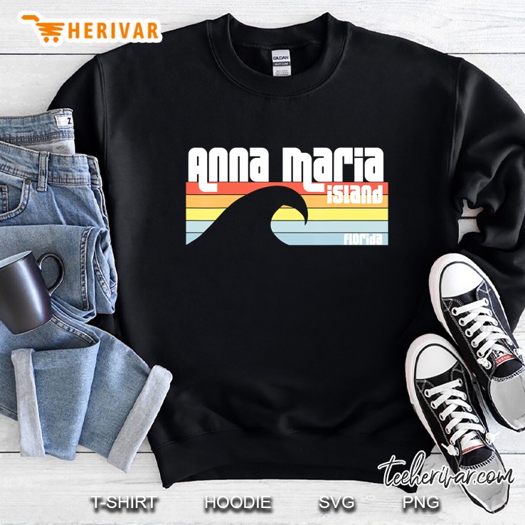 I Love Anna Maria Island Florida Fl Atlantic Ocean Wave Sweatshirt