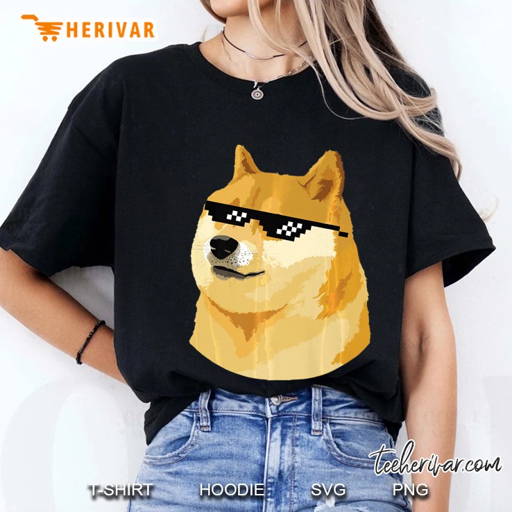 Doge With Deal With It Glasses Ladies Tee
