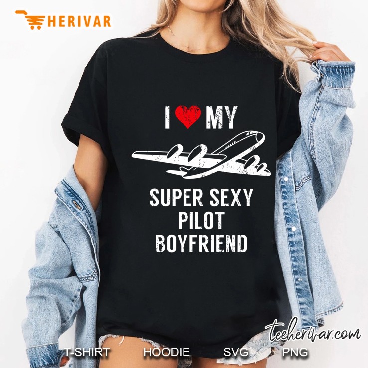 I Love My Pilot Tshirt, Pilot Airplane Shirt For Him Ladies Tee