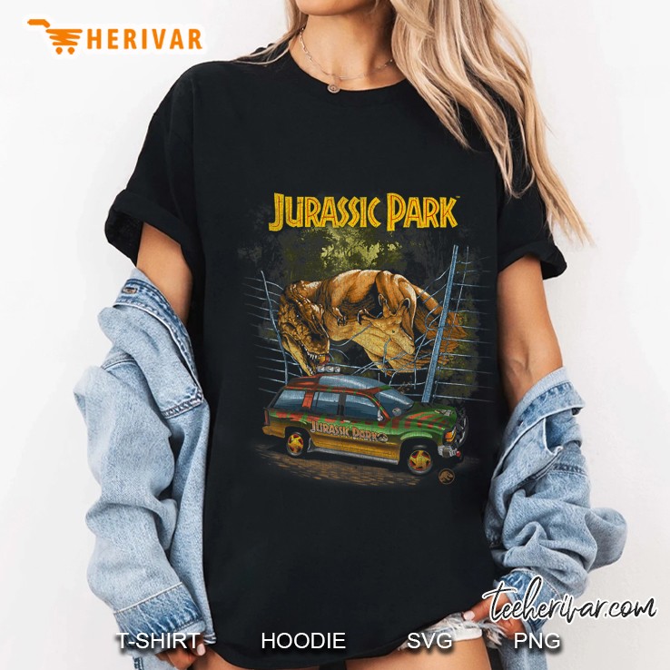 Jurassic Park Vintage T-Rex Break Out Graphic Ladies Tee