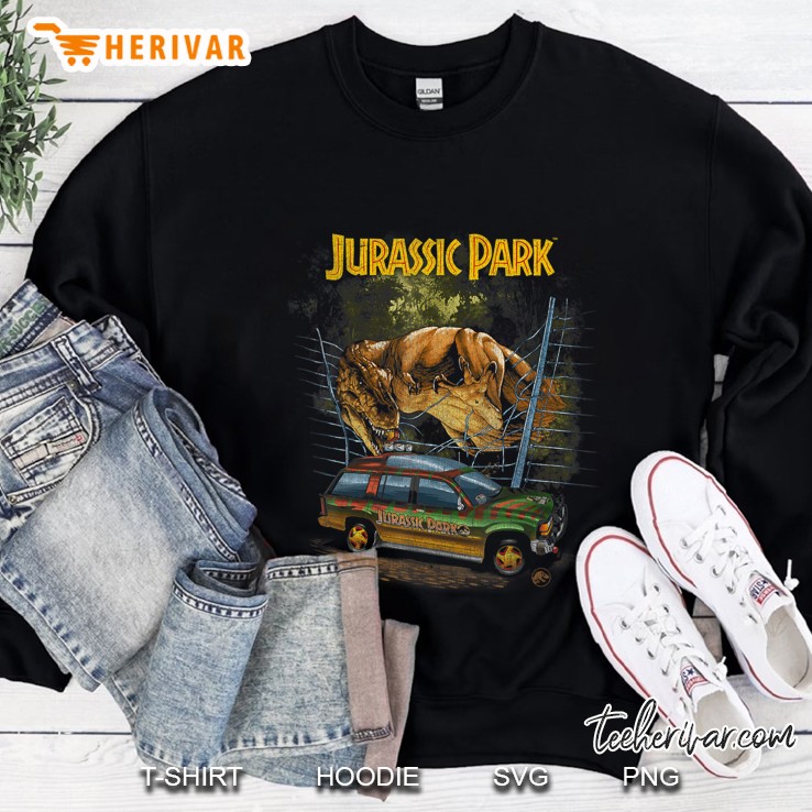 Jurassic Park Vintage T-Rex Break Out Graphic Sweatshirt