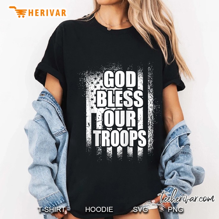 God Bless Our Troops Red Friday Military Zip Ladies Tee