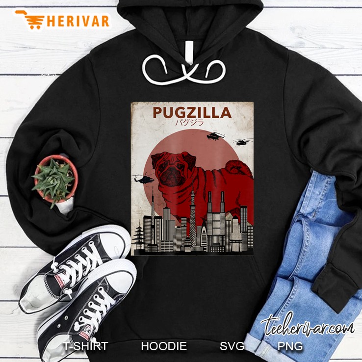 Pug Tshirt Pugzilla Hoodie