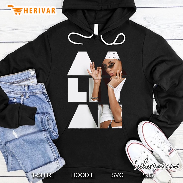 Aaliyah Photo Filled Letters Hoodie
