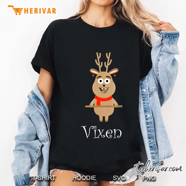 Cute Vixen Reindeer Shirt For Kids Set Of 9 Christmas Gift Ladies Tee