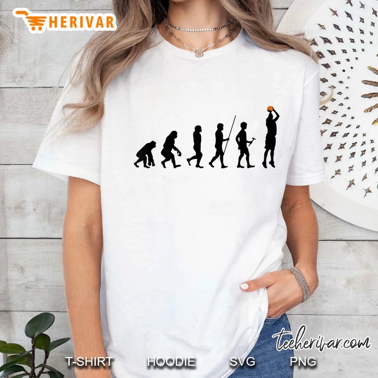 Human Evolution Basketball Ladies Tee