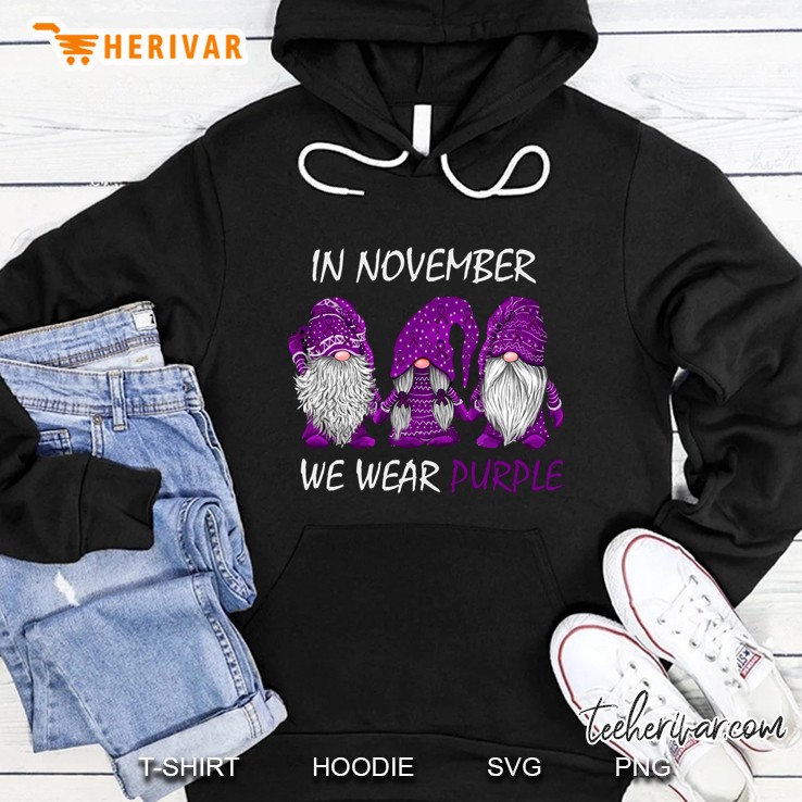 In November We Wear Purple Epilepsy Awareness Swedish Gnomes Hoodie