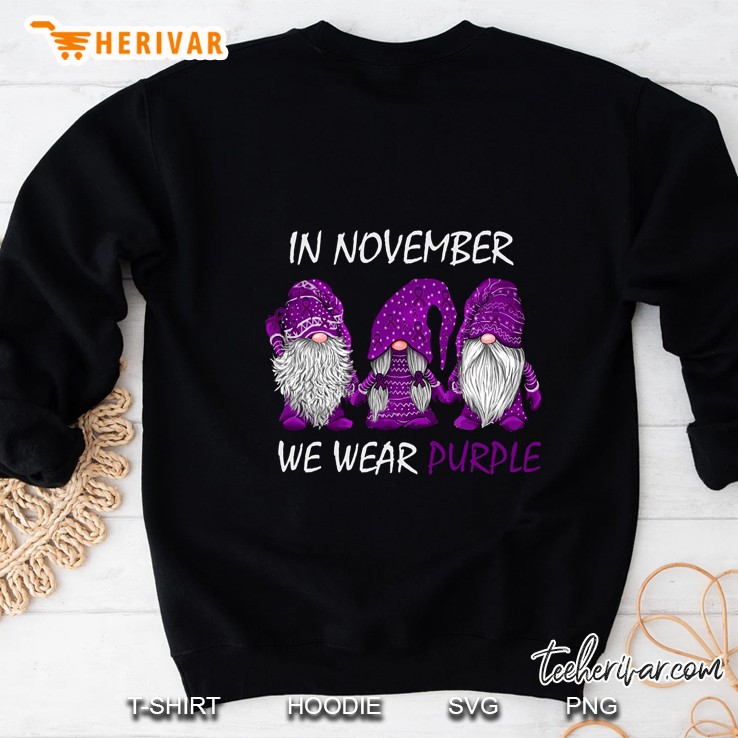 In November We Wear Purple Epilepsy Awareness Swedish Gnomes Sweatshirt