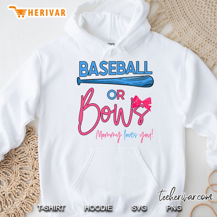 Baseball Or Bows Gender Reveal Party Idea For Mommy Premium Hoodie