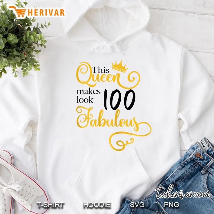 Womens 100Th Birthday Party Gift Ideas Grandma 100 Fabulous Queen Hoodie