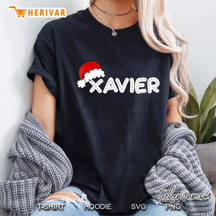 Funny-Xavier Name Santa Hat Christmas Ladies Tee