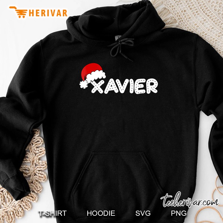 Funny-Xavier Name Santa Hat Christmas Hoodie