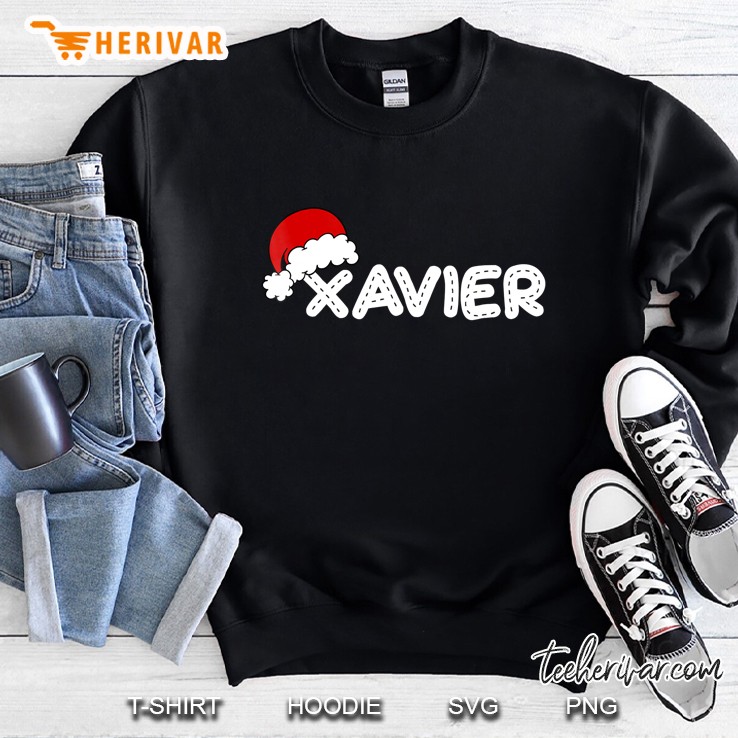Funny-Xavier Name Santa Hat Christmas Sweatshirt