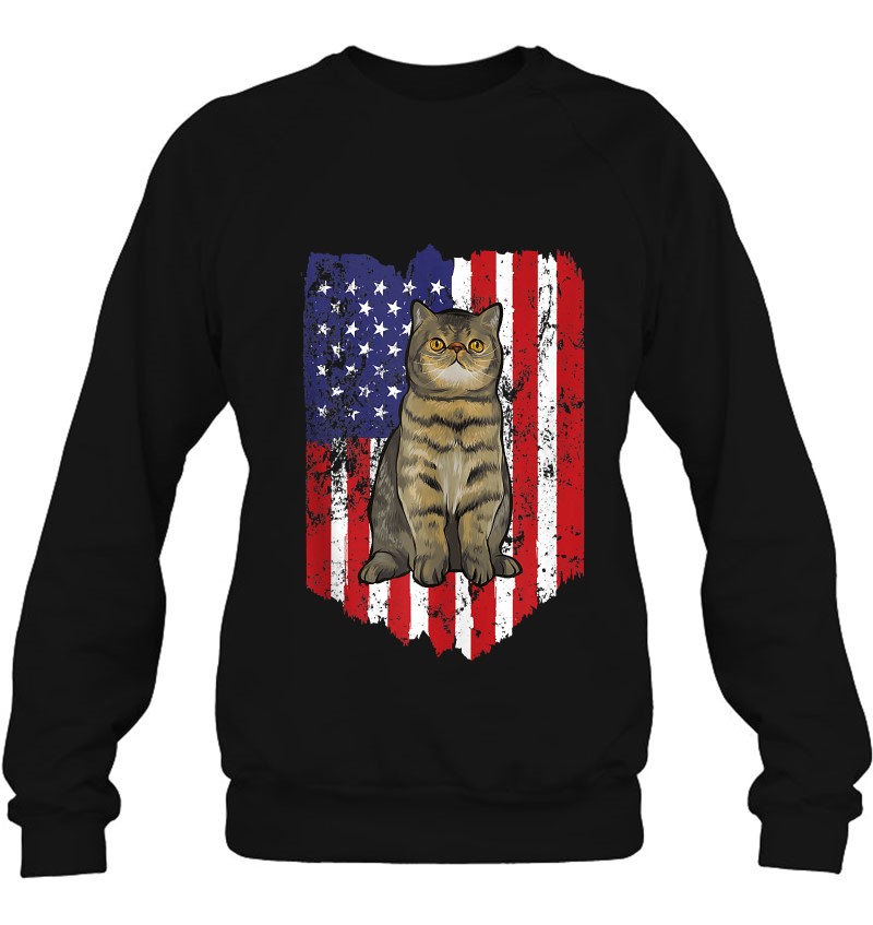 American Flag Exotic Shorthair 4Th Of July Cat