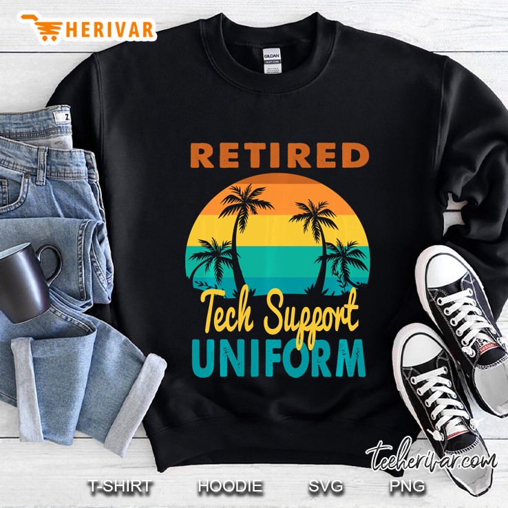 Retired Tech Support Uniform Tropical Island Retirement Sweatshirt