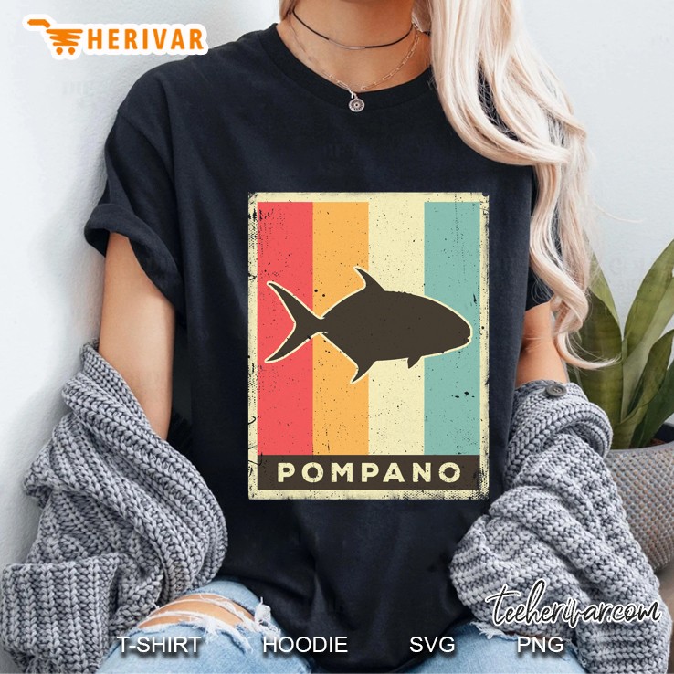 Pompano Fish Lover Vintage Retro Poster Animal Ladies Tee