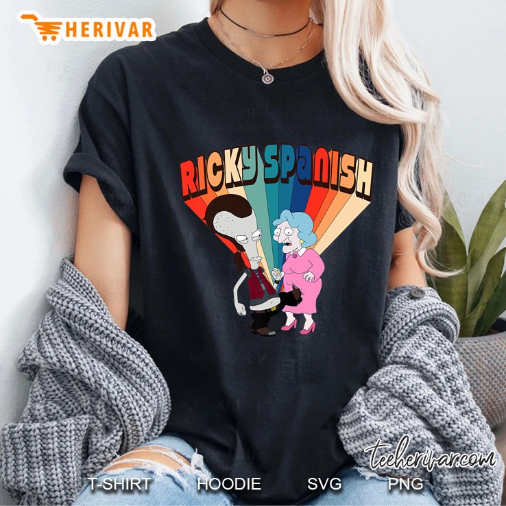 American Dad Ricky Spanish Kicking Old Lady Premium Ladies Tee