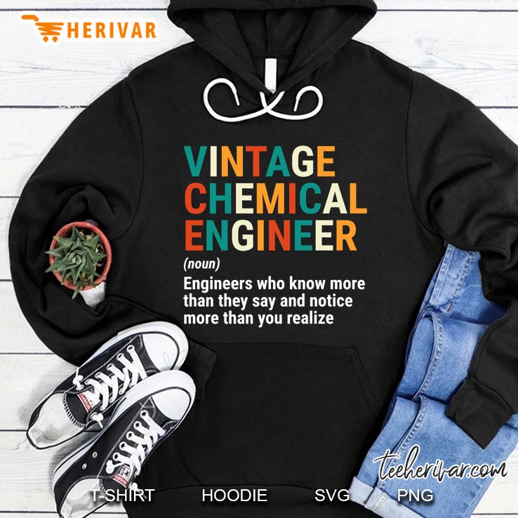 Vintage Chemical Engineer Definition Noun Cool Engineering Hoodie