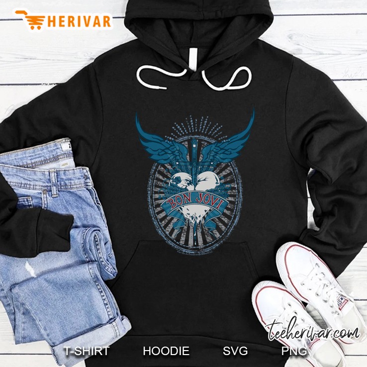Bon Jovi Winged Heart Raglan Baseball Tee Hoodie