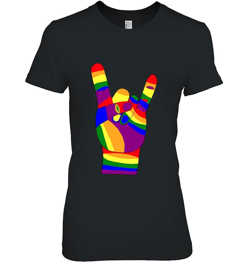 Heavy Metal Hand, Devil Horns, Lgbt Pride Flag Colors T Shirts, Hoodies ...