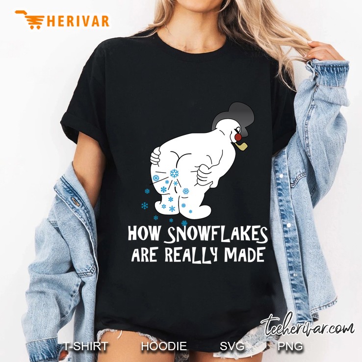 How Snowflakes Are Really Made, Snowman Christmas Shirt Ladies Tee
