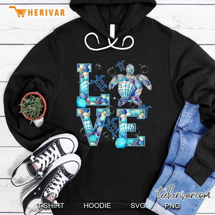 Love Turtle Ocean Design Sea Turtle Love Shell Pattern Hoodie