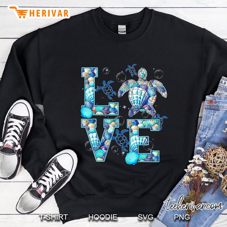 Love Turtle Ocean Design Sea Turtle Love Shell Pattern Sweatshirt