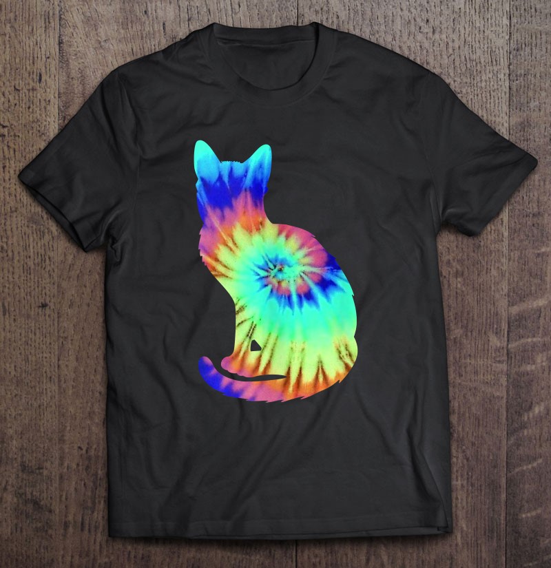 Tie Dye Cat Art Colorful Tye Dye Kitten Design T-Shirts, Hoodies, SVG ...