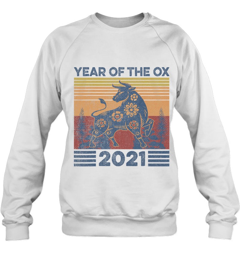 Retro Vintage Chinese Zodiac Year Of The Ox 2021 New Year Sweatshirt