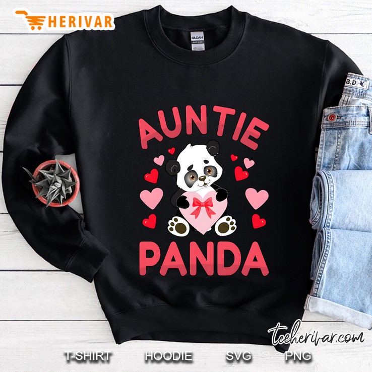 Auntie Panda Love Heart Tshirt For Favorite & Best Aunt Bae Sweatshirt