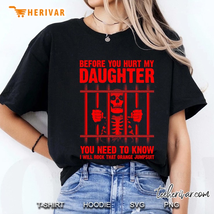 ShirtsBySarah Men's Funny T Shirt Protective Dad Shirt Hurt Her Hurt You Graphic Tee Daughter Shirts X-Large / Charcoal