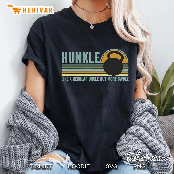 Hunkle Funny Uncle Gift Hunky Uncle Body Builder Swole Meme Ladies Tee