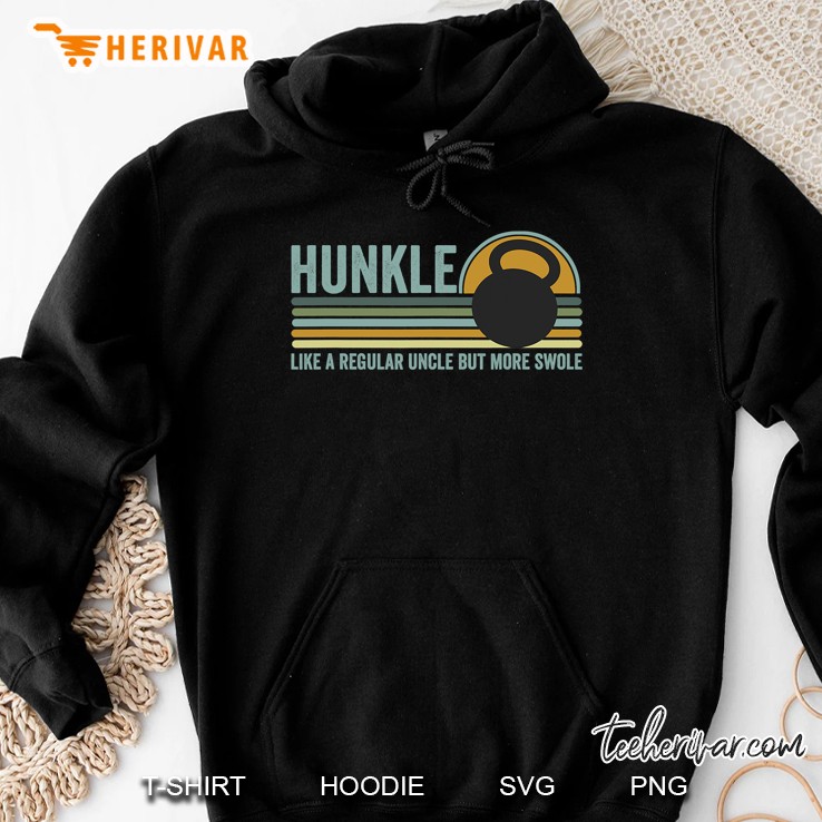 Hunkle Funny Uncle Gift Hunky Uncle Body Builder Swole Meme Hoodie