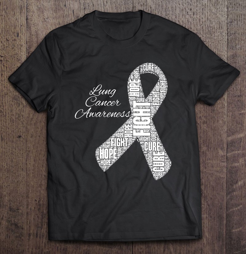 Lung Cancer Awareness Fight Hope Cure White Ribbon