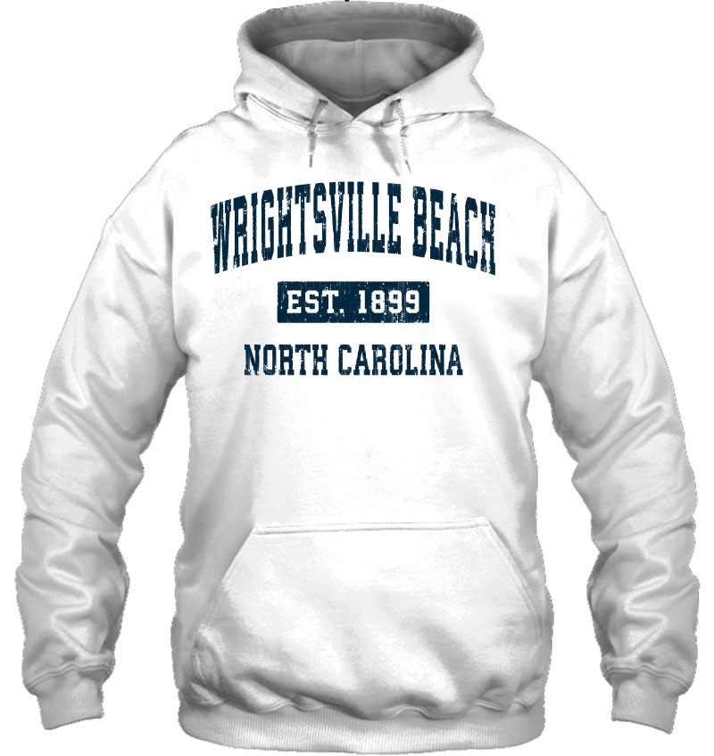 Wrightsville Beach NC Vintage Sports Design Navy Print Sweatshirt 