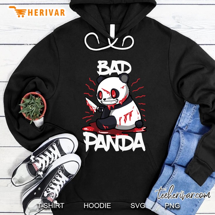 Funny Horror Panda Bear Halloween Gift Evil Bad Panda Hoodie