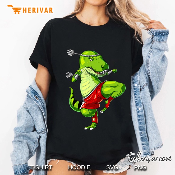 T-Rex Dinosaur Muay Thai Boxing Karate Martial Arts Funny Ladies Tee