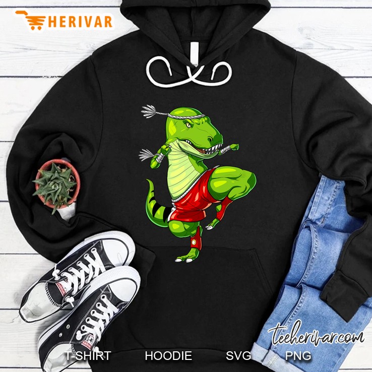 T-Rex Dinosaur Muay Thai Boxing Karate Martial Arts Funny Hoodie