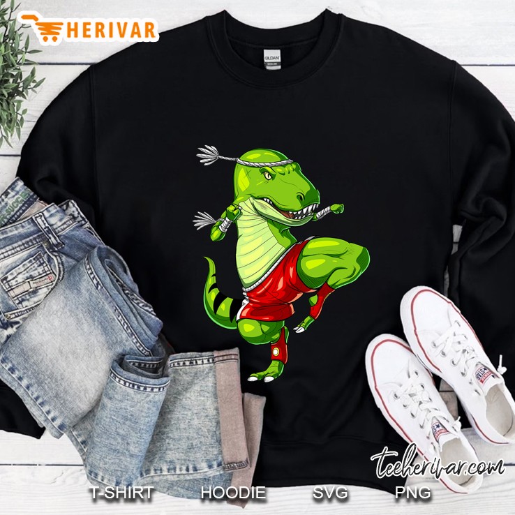 T-Rex Dinosaur Muay Thai Boxing Karate Martial Arts Funny Sweatshirt