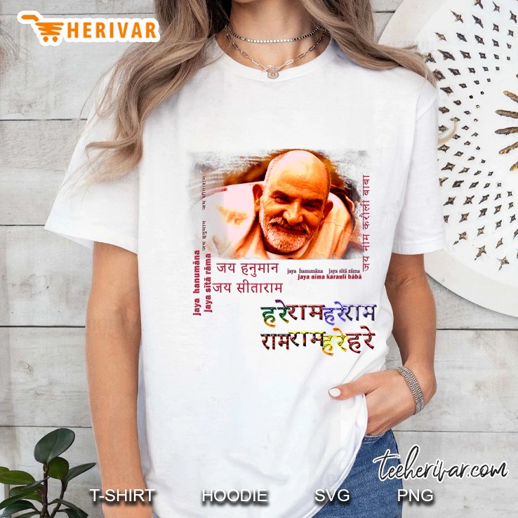 Baba Neem Karoli Maharaj With Hanuman Chalisa On Back Ladies Tee