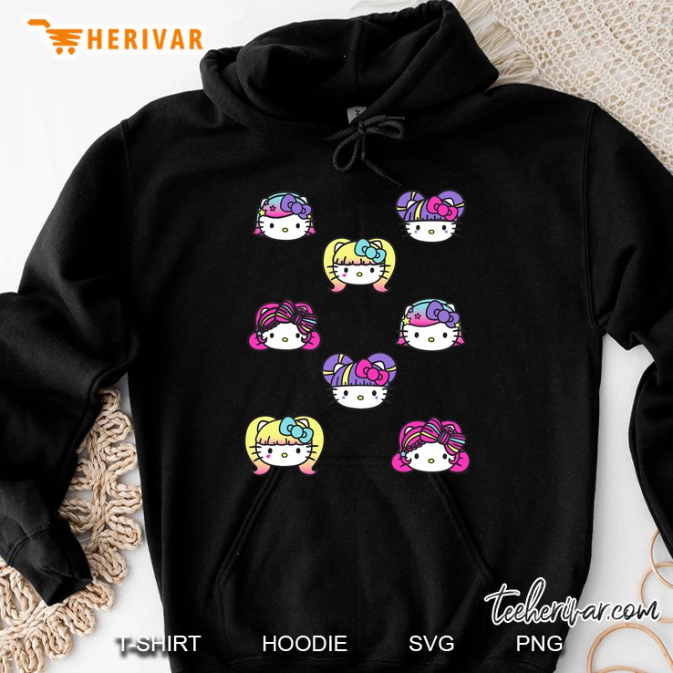 Hello Kitty Kawaii Multi Hair Do Tee Shirt Hoodie
