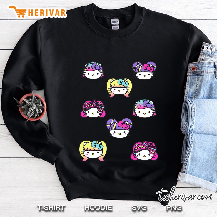 Hello Kitty Kawaii Multi Hair Do Tee Shirt Sweatshirt