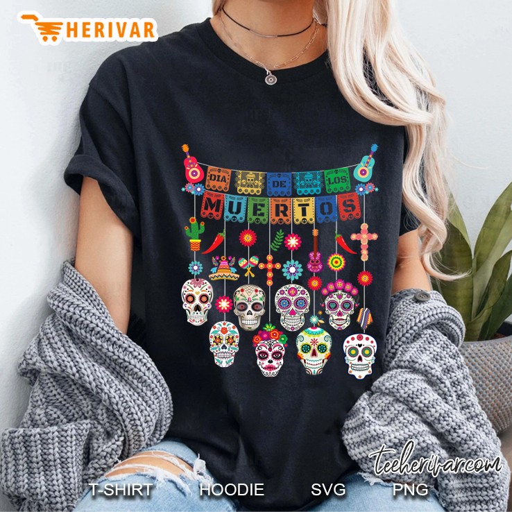 Dia De Los Muertos Funny Day Of The Dead Hanging Skulls Ladies Tee