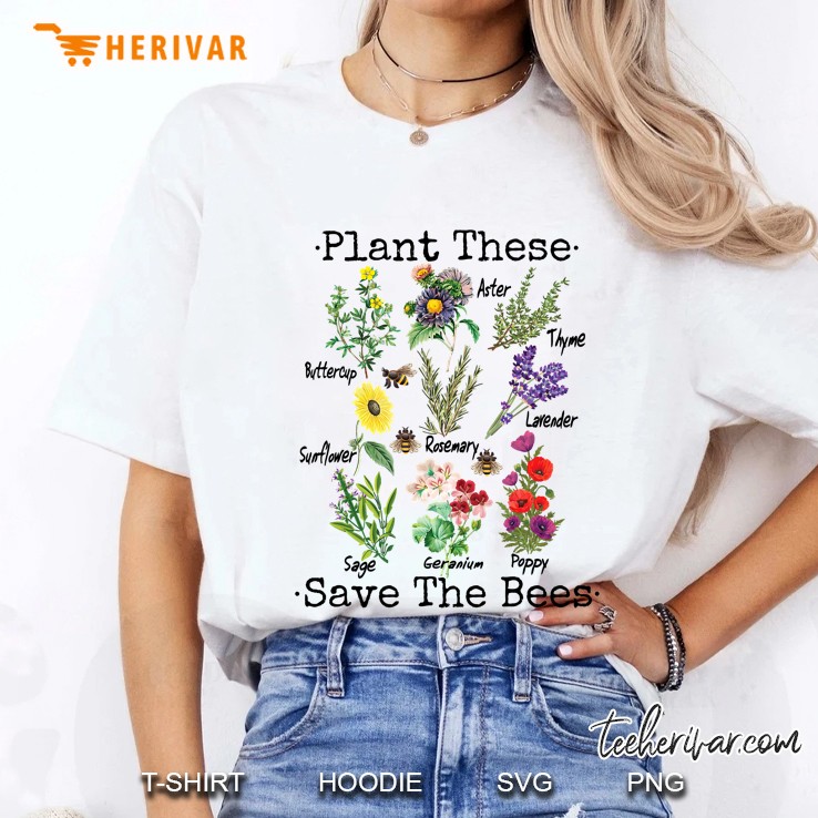 Plant These Save The Bees Shirt Women Yellow Flowers Ladies Tee